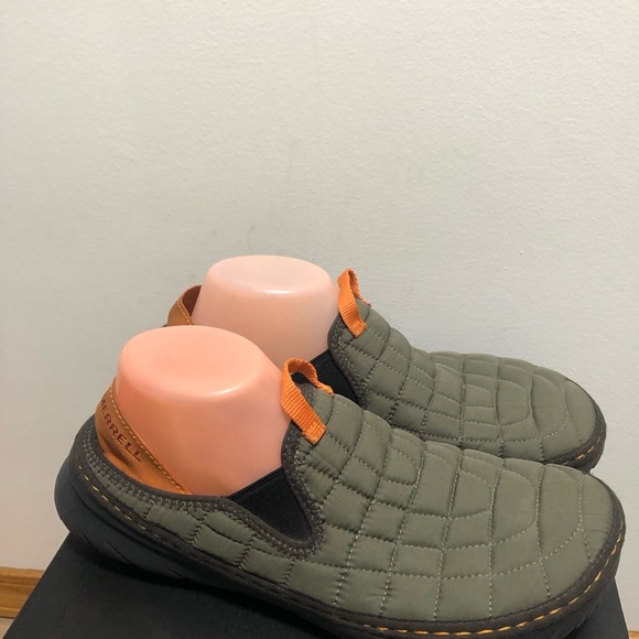 Merrell Moc II Men’s Olive and Orange Quilted Slip-On Shoes Size 9 - Picture 5 of 12